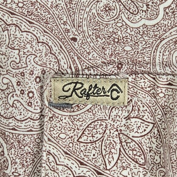 Rafter C Mens Medium Pearl Snap Cowboy Shirt Paisley ProFlex 45 Western Top - Picture 10 of 11